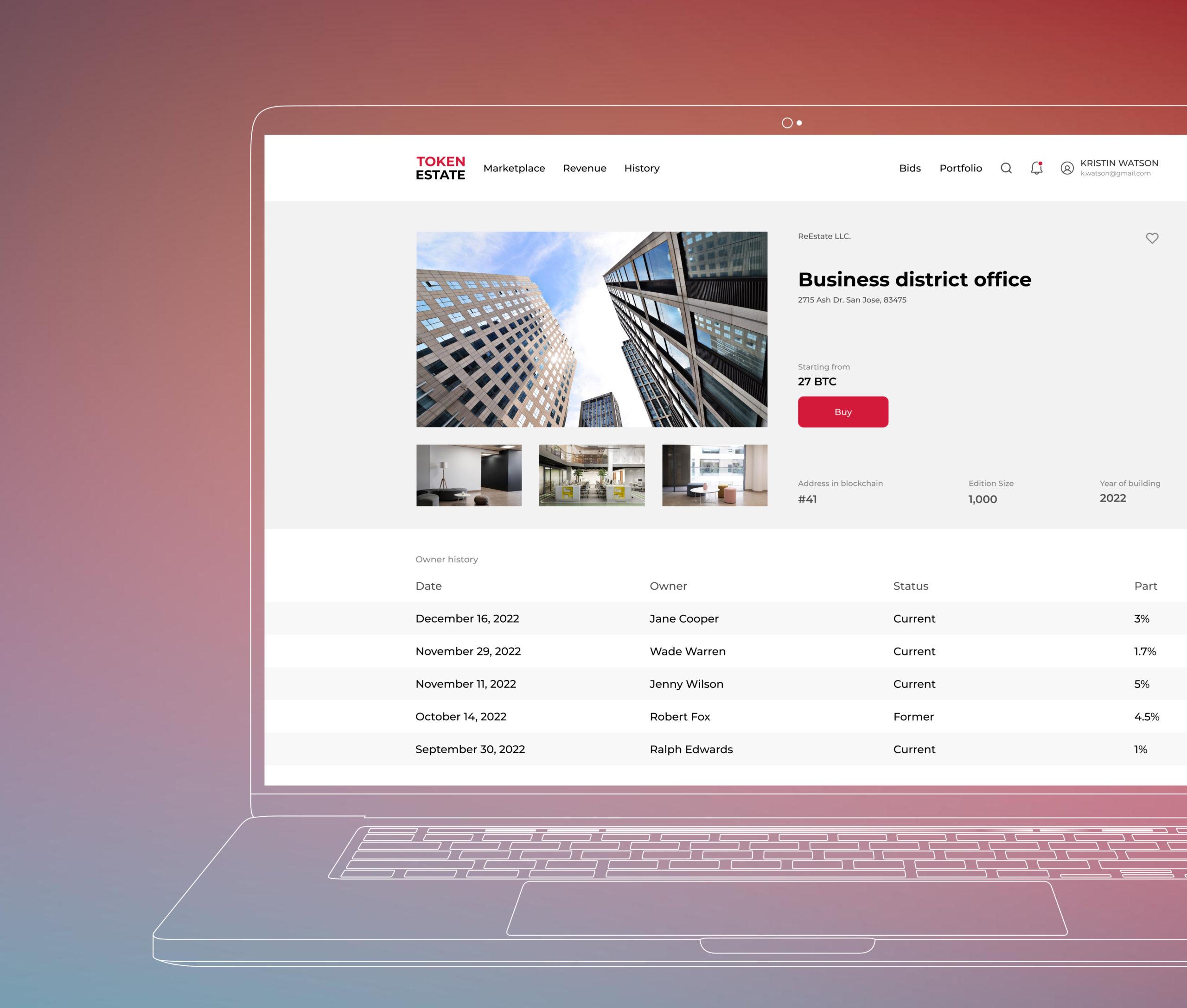 Lofty tokenized real estate platform interface